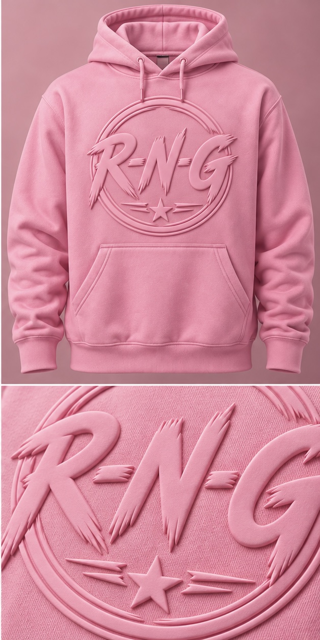 RNG PUFF PRINT HOODIE โ Pink
